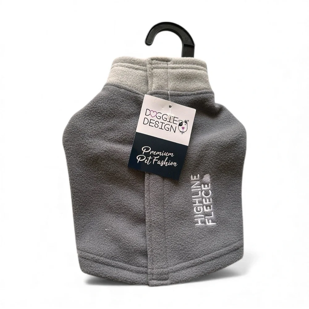 HIGHLAND FLEECE Dog Coat by DOGGIE DESIGN in Two Tone Gray - Fits Small Dogs